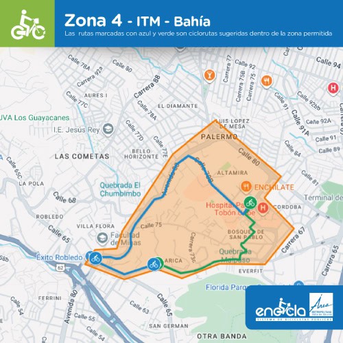 Geocerca Bicicletas Electricas Encicla Zona 4 ITM Bahia